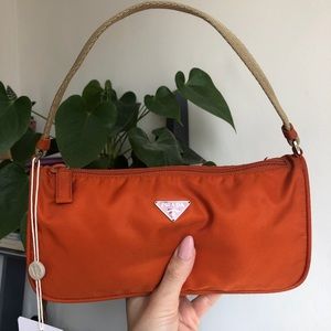 AUTHENTIC vintage prada nylon bag orange